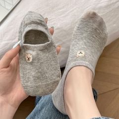 袜子女纯棉船袜夏季韩版浅口低帮硅胶防滑隐形可爱短袜秋冬款棉袜