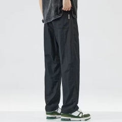 夏季林弯弯九分裤男士学生休闲裤日系小脚修身哈伦裤薄款潮流男裤