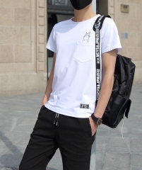 夏季男士套装青少年短袖t恤男士上衣服大码宽松七分裤短裤韩版潮